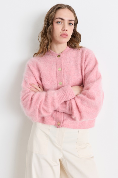 Bomber boxy in cashmere