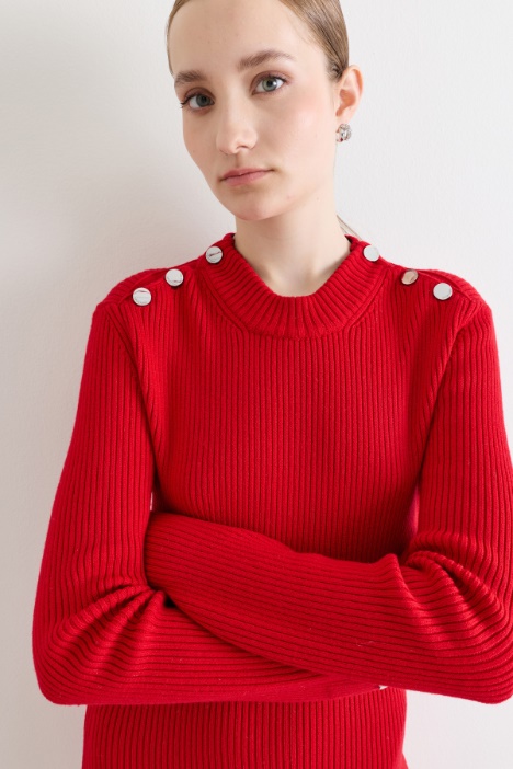 Abito lungo in maglia di pura lana