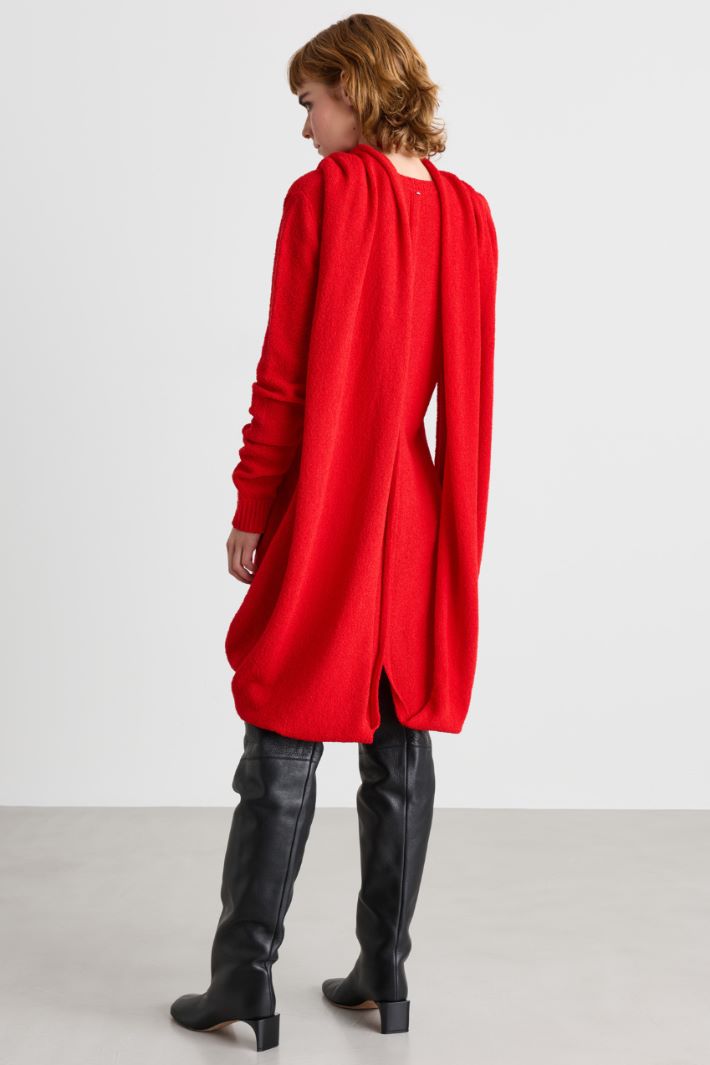 Bouclé-knit dress - RED - Intrend - 4