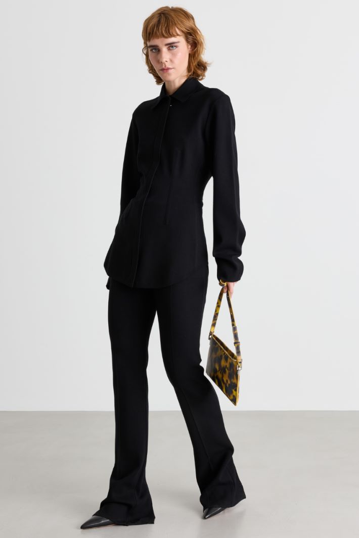 Slim-fit low-rise trousers - BLACK - Intrend