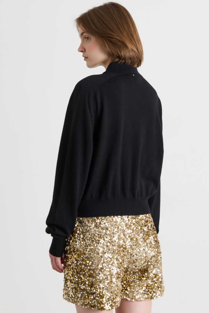 Cardigan con colletto - NERO - Intrend - 4