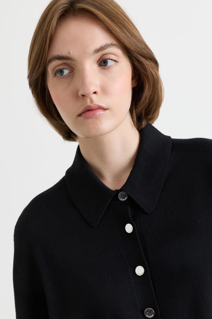 Cardigan con colletto - NERO - Intrend - 3