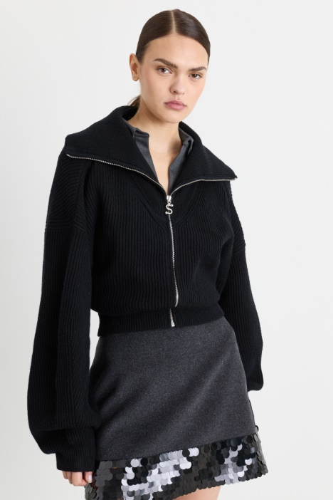 Wide-fit roll-neck cardigan - Intrend