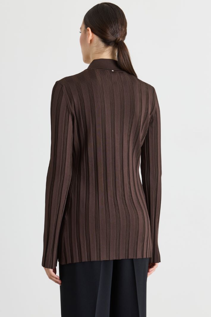 Glänzender Strickcardigan - BRAUN - Intrend - 4
