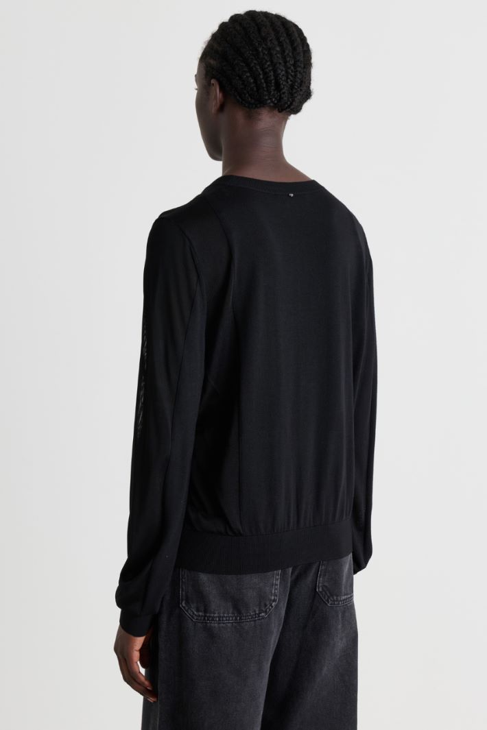 Cardigan con intarsi - NERO - Intrend - 4