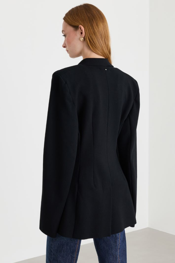Semi-fitted blazer - BLACK - Intrend - 4