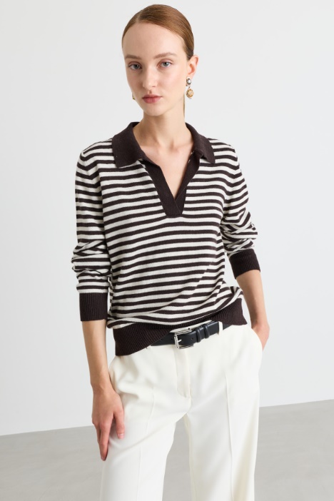 Polo in maglia a righe - Intrend