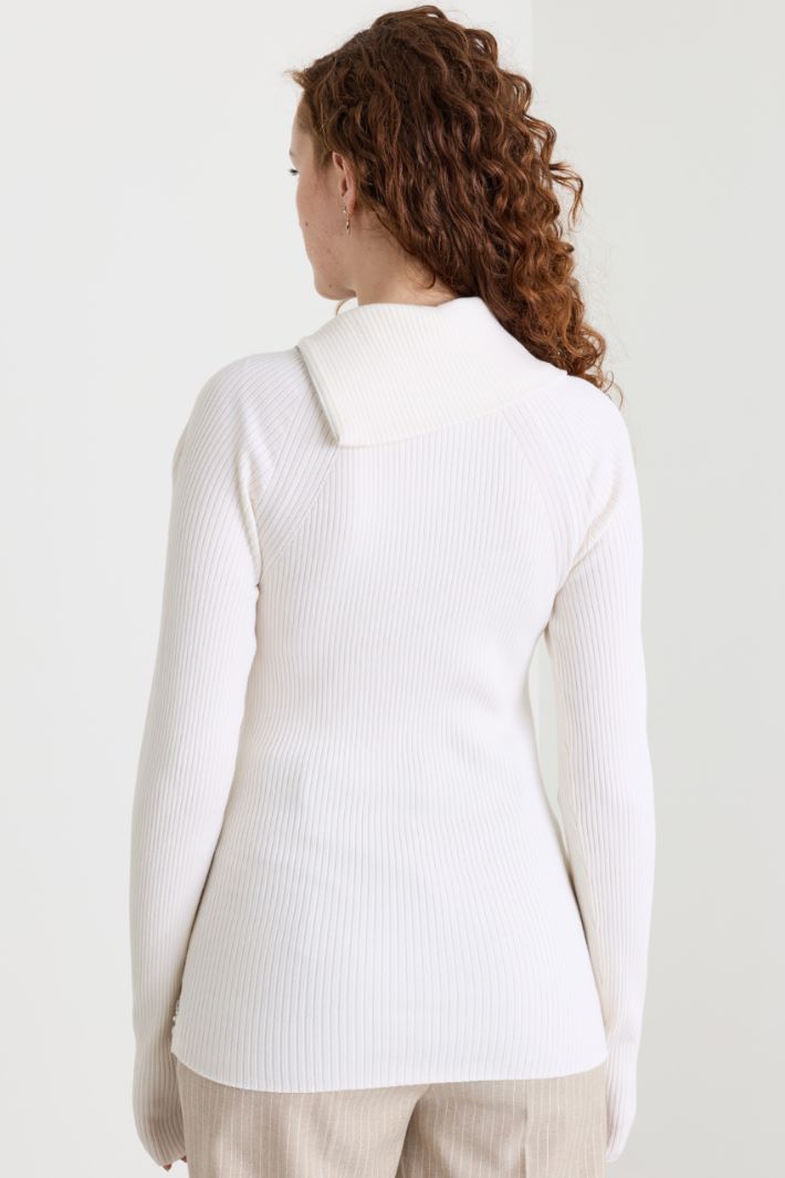 Pull à grand col - BLANC - Intrend - 4