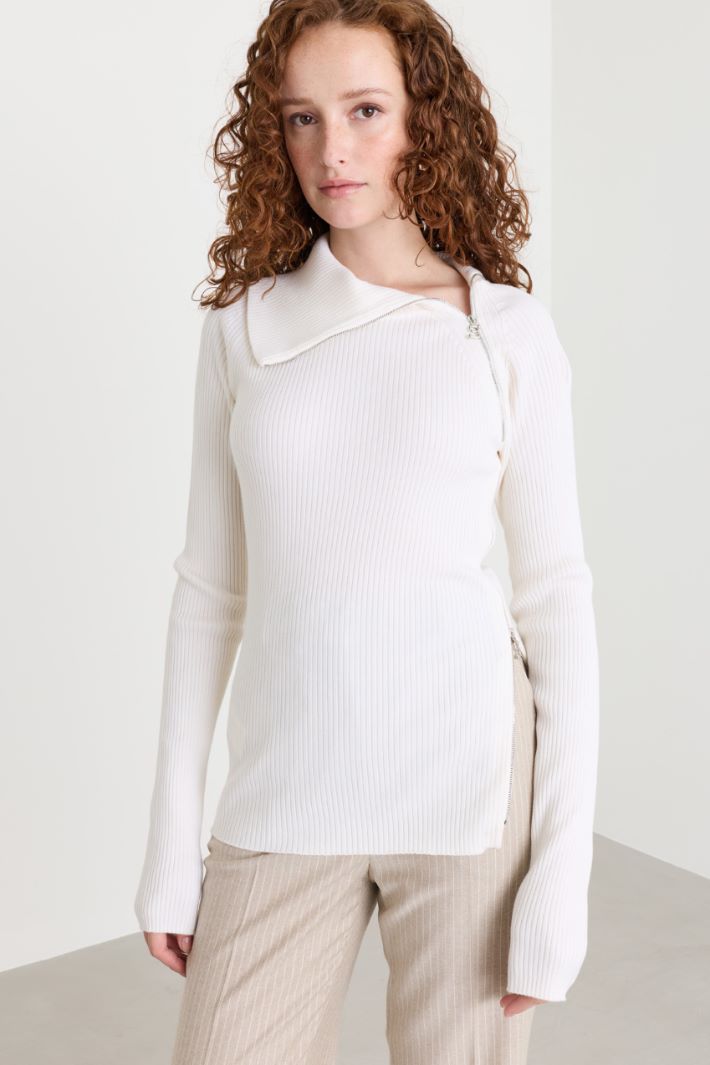 Pull à grand col - BLANC - Intrend - 2