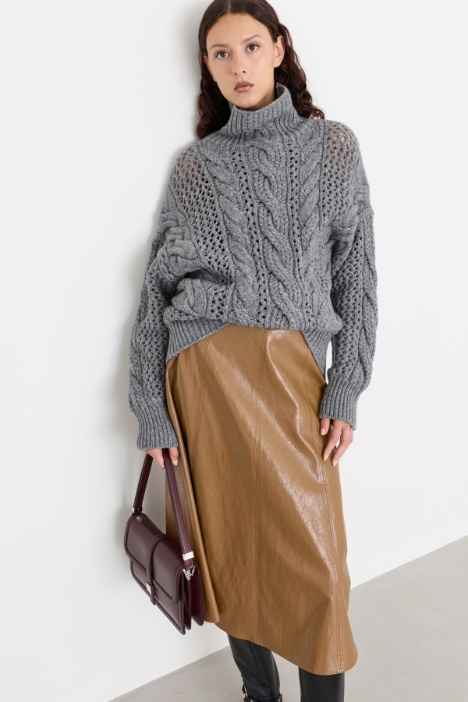 Oversized cable-knit jumper - Intrend