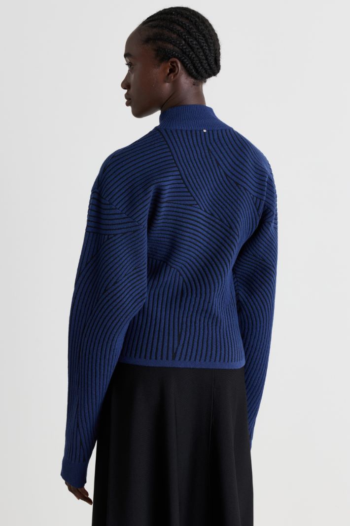 Maglia jacquard - BLU - Intrend - 4