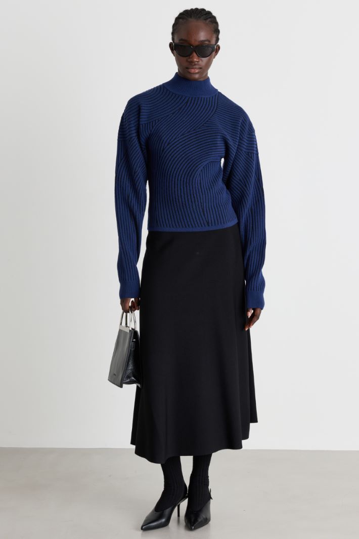 Maglia jacquard - BLU - Intrend