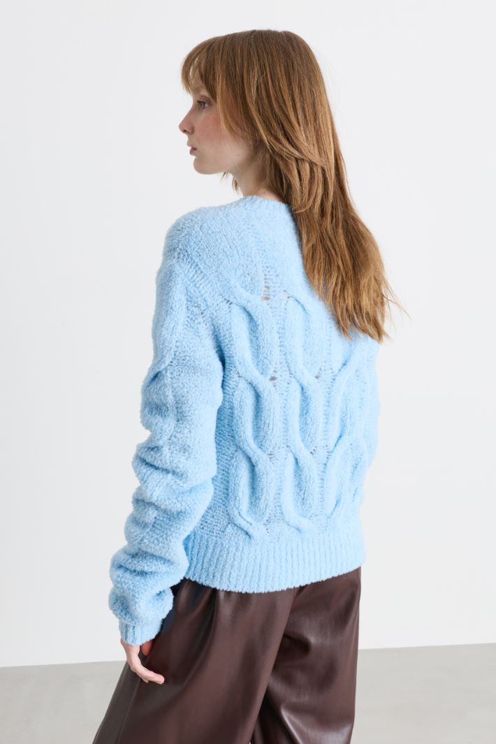 Maglia con trecce - AZZURRO - Intrend - 4