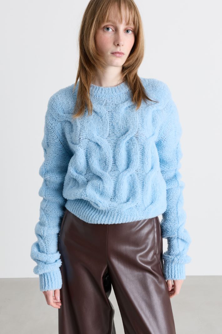 Maglia con trecce - AZZURRO - Intrend - 2