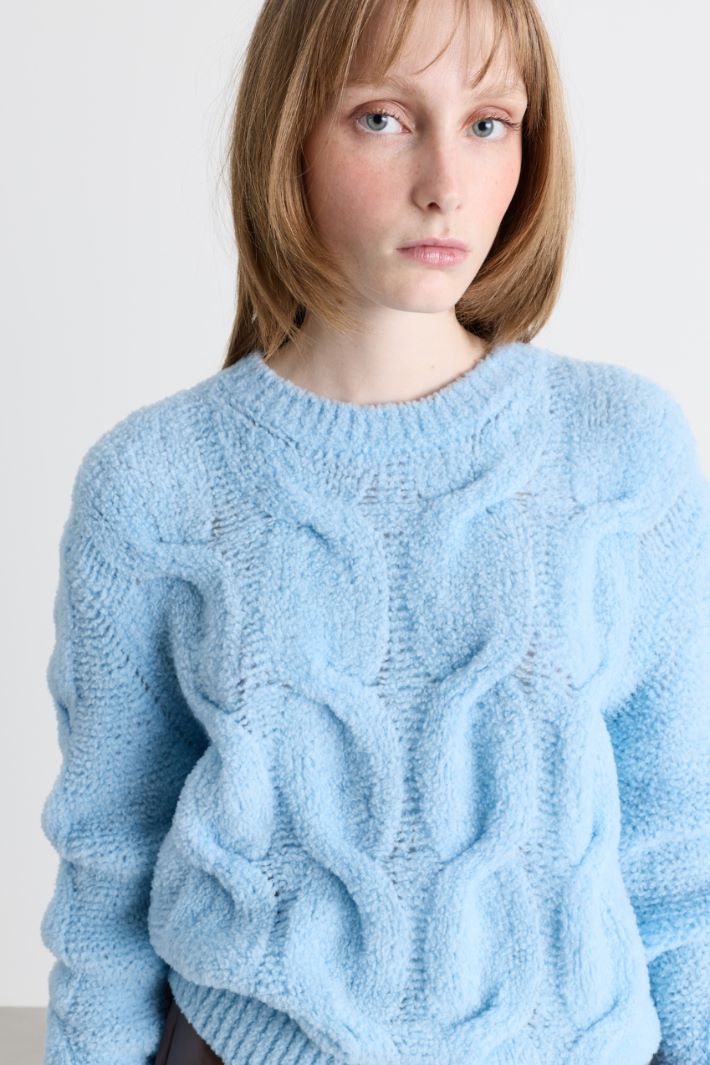 Maglia con trecce - AZZURRO - Intrend - 3