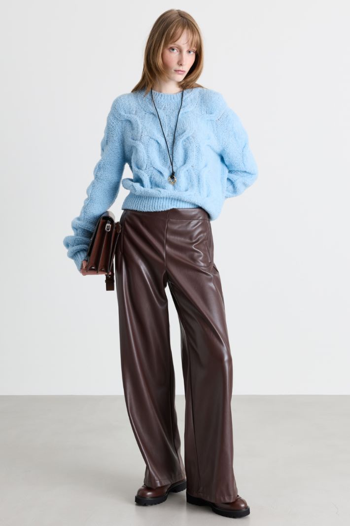 Maglia con trecce - AZZURRO - Intrend