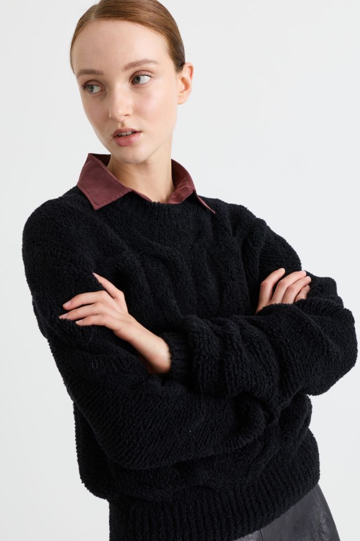 Maglia con trecce - NERO - Intrend - 3