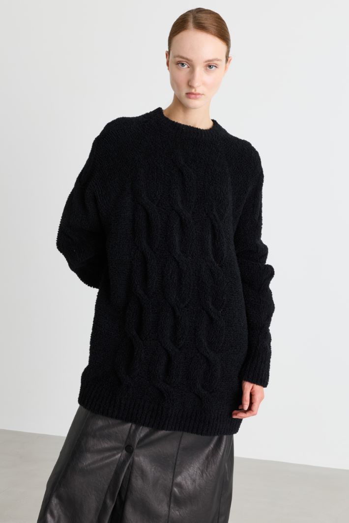 Maglia a trecce - NERO - Intrend - 2