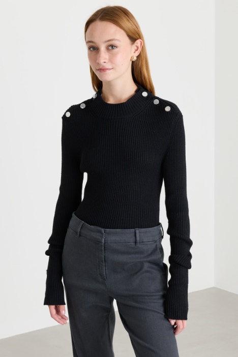 Maglia aderente con bottoni - Intrend
