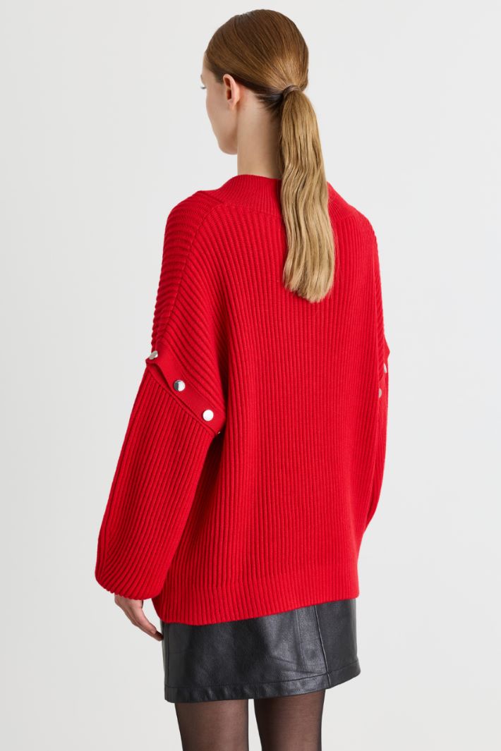 Maglia over con maniche staccabili - ROSSO - Intrend - 4
