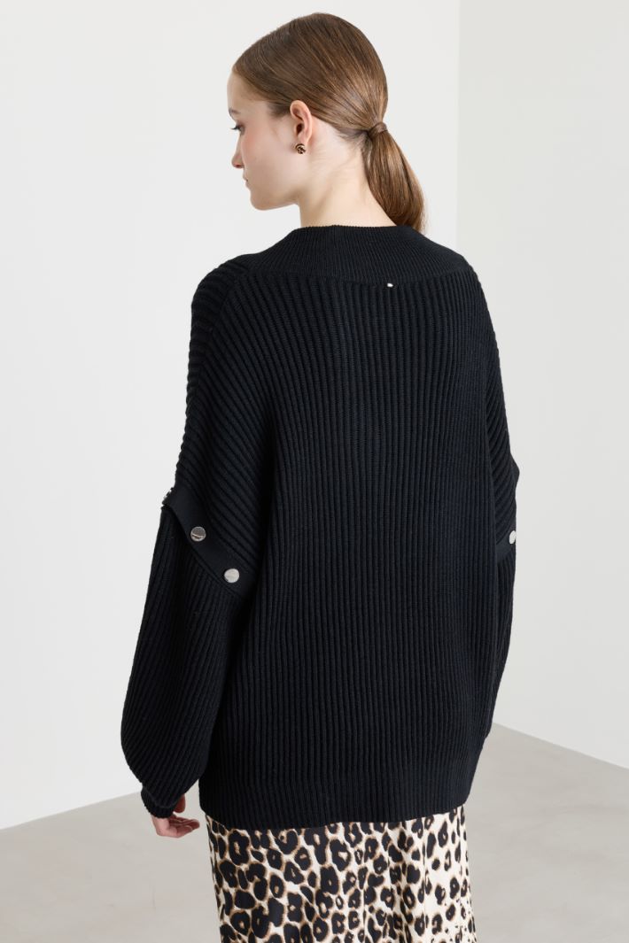 Pull oversize à manches amovibles - NOIR - Intrend - 4