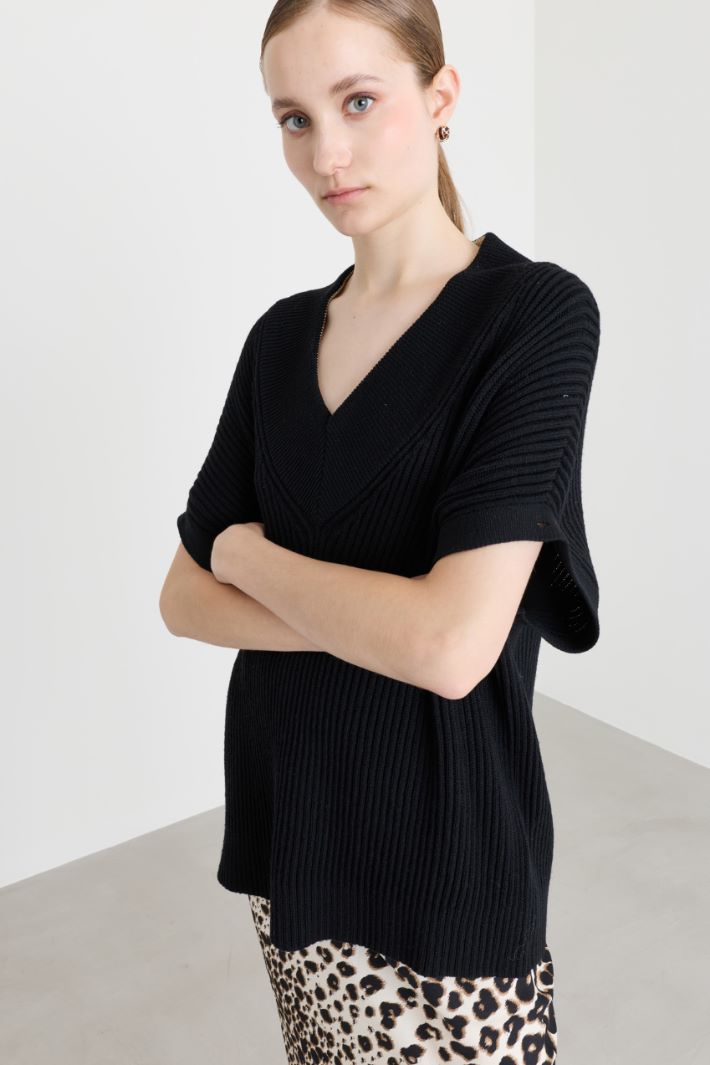 Pull oversize à manches amovibles - NOIR - Intrend - 3