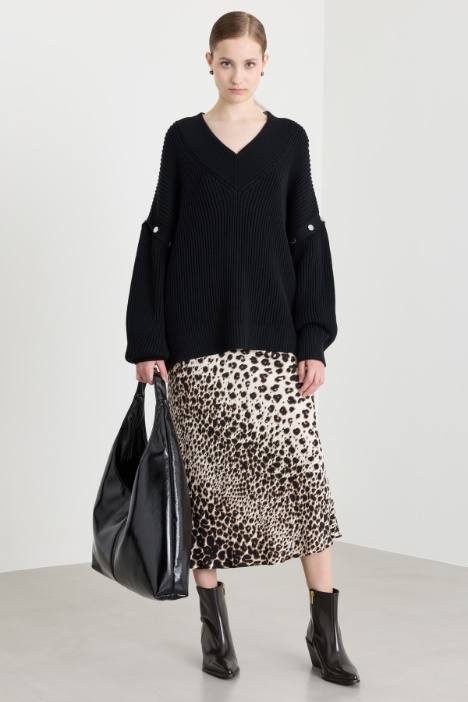 Oversize-Pullover mit abnehmbaren Ärmeln - Intrend