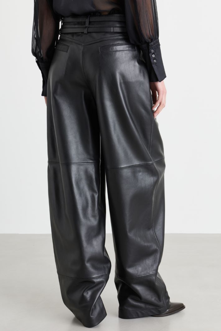 Pantalone ampio con cintura - NERO - Intrend - 4