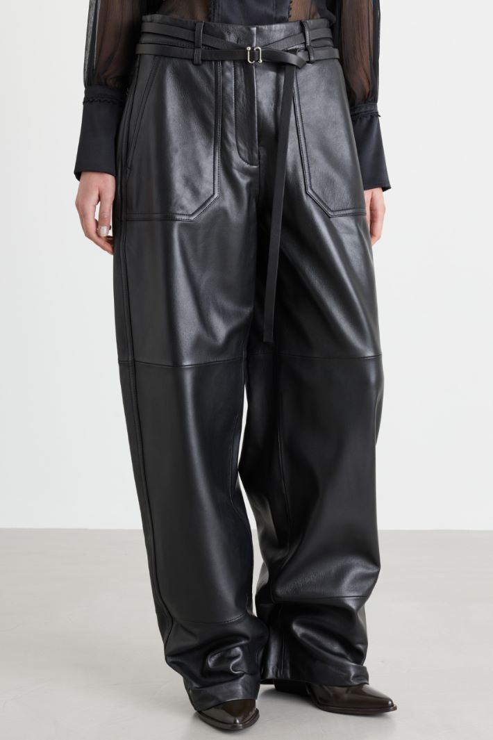 Pantalone ampio con cintura - NERO - Intrend - 2