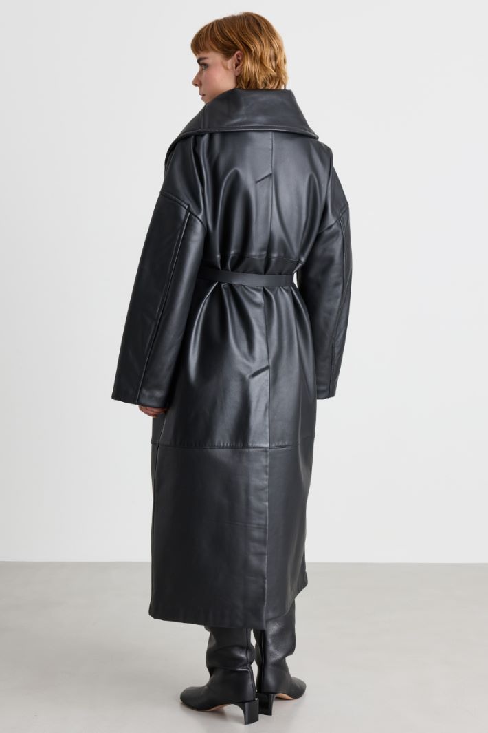 Oversized-collar coat - BLACK - Intrend - 4