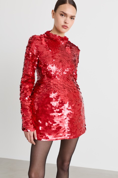 Abito corto con paillettes