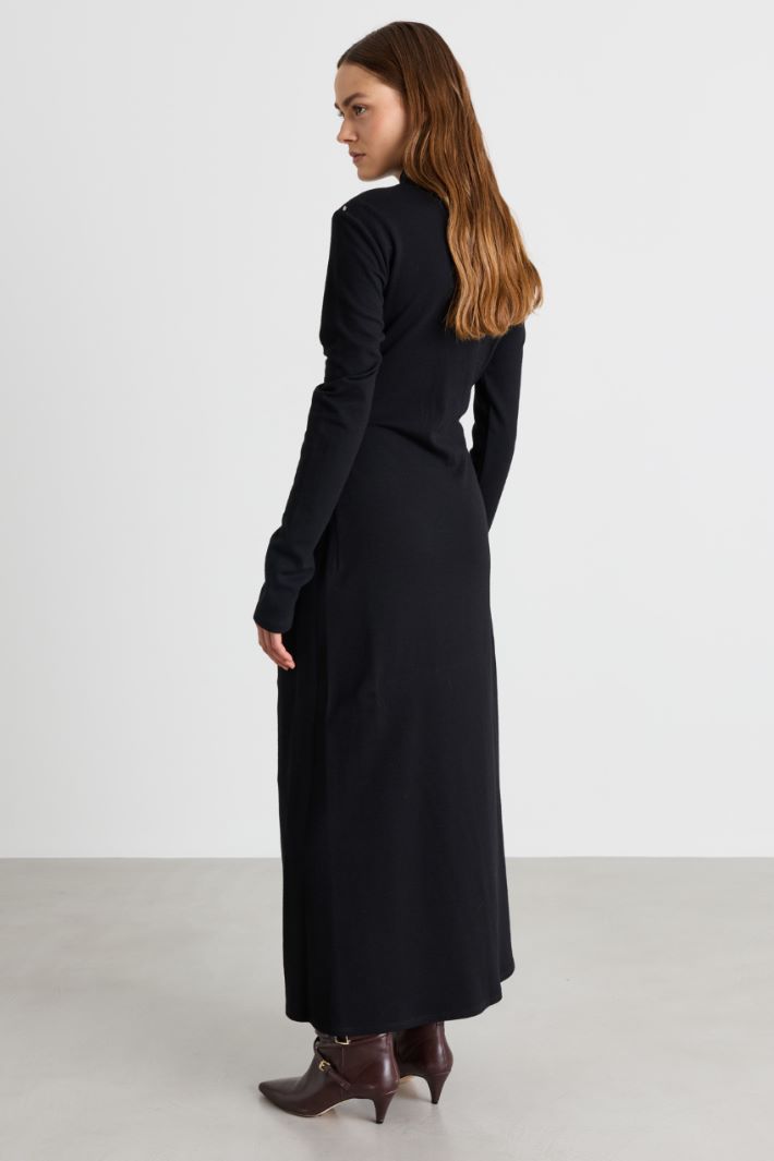 Draped jersey dress - BLACK - Intrend - 4