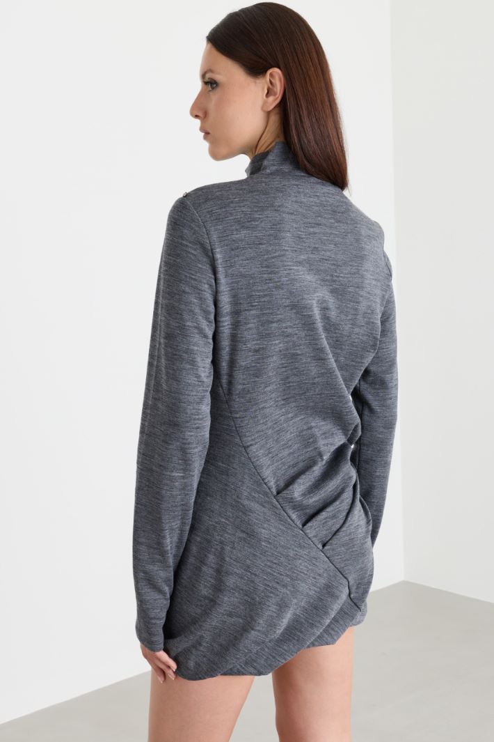 Draped jersey dress - GREY - Intrend - 4