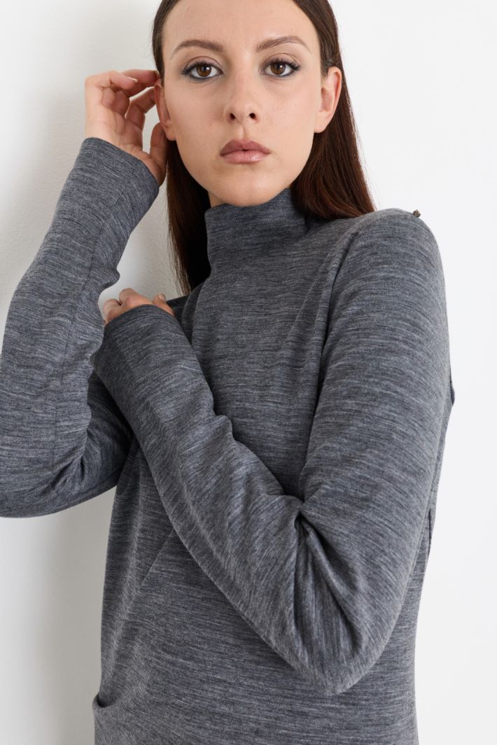 Draped jersey dress - GREY - Intrend - 3