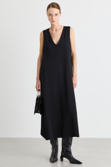 Asymmetric crepe dress - Intrend