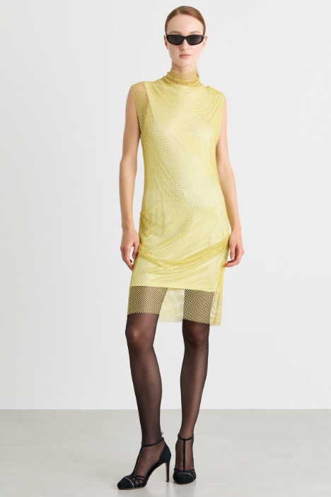 Rhinestone-embellished sleeveless dress - Intrend