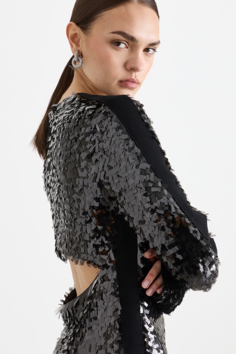 Abito in jersey con paillettes