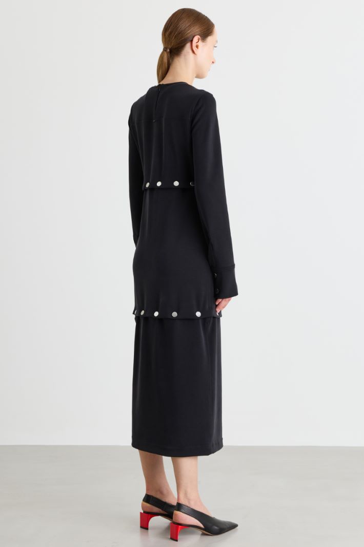 Adjustable dress in compact jersey - BLACK - Intrend - 4