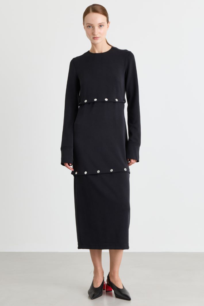 Adjustable dress in compact jersey - BLACK - Intrend - 2