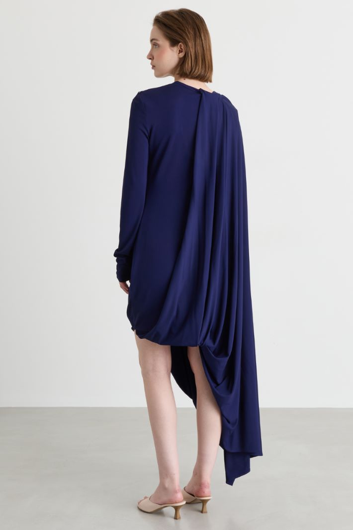 Asymmetric draped dress - VIOLET - Intrend - 4