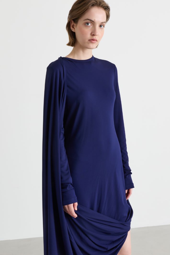 Asymmetric draped dress - VIOLET - Intrend - 3