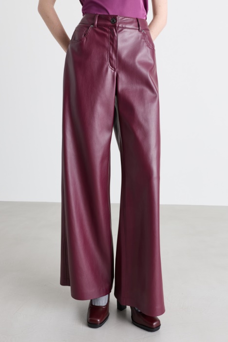 Pantalone ampio in jersey spalmato