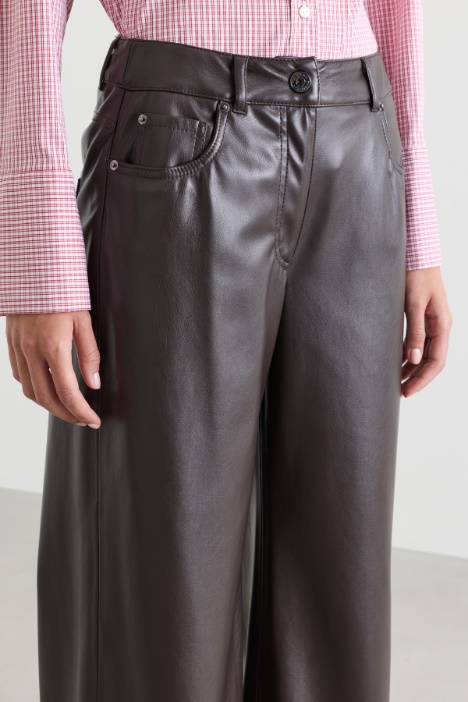 Pantalone ampio in jersey spalmato