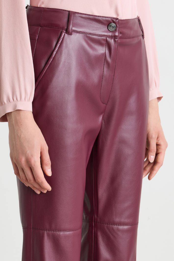 Pantalone flare in jersey spalmato - BORDEAUX - Intrend - 3