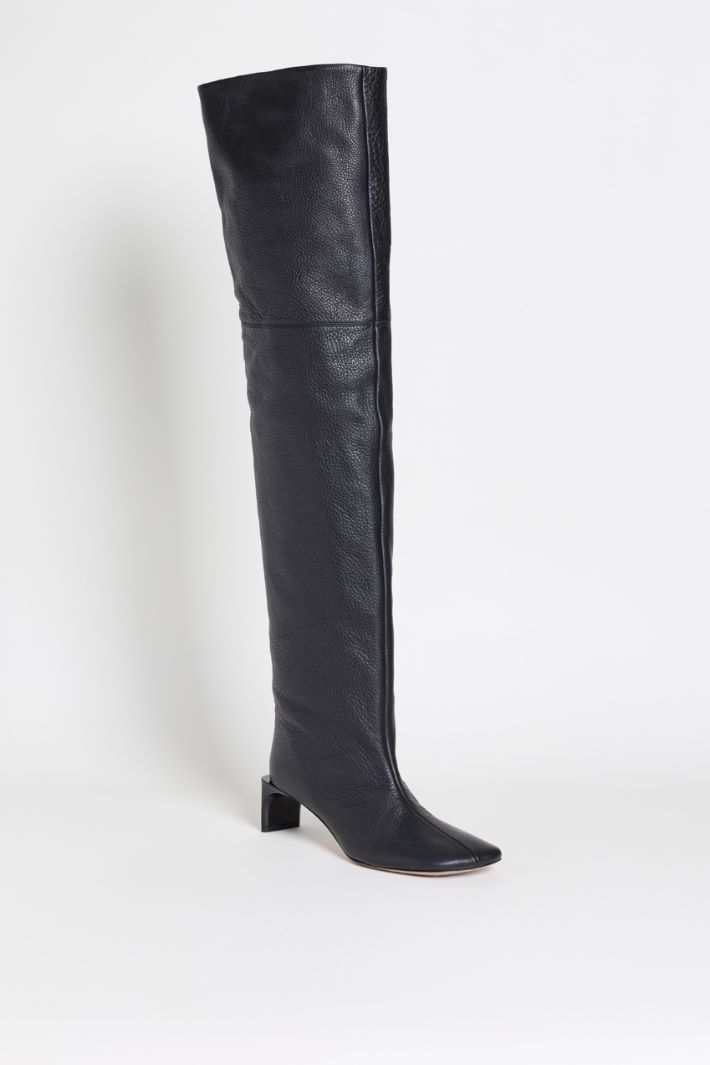 Leather over-the-knee boots - BLACK - Intrend - 2