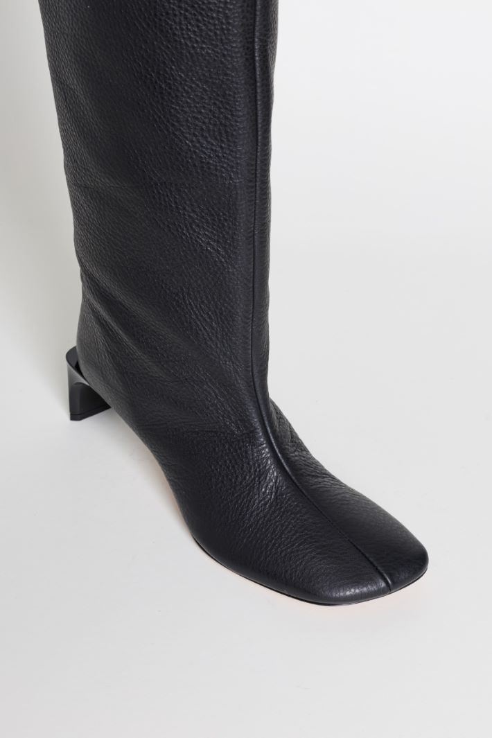 Leather over-the-knee boots - BLACK - Intrend - 4
