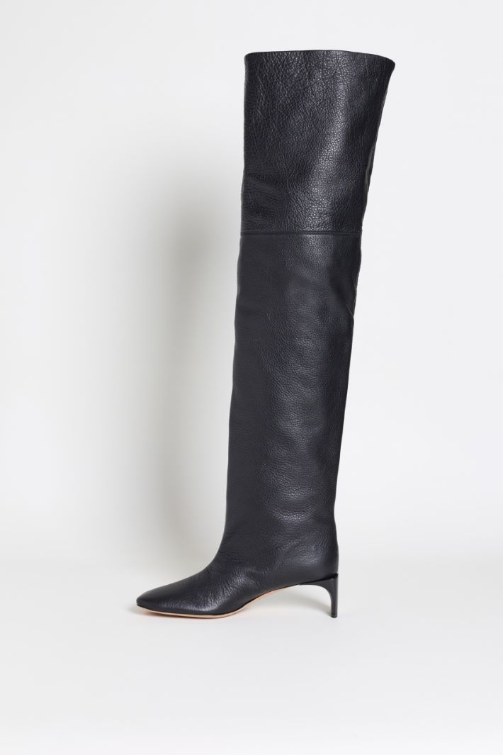 Botas mosqueteras de piel - NEGRO - Intrend - 3