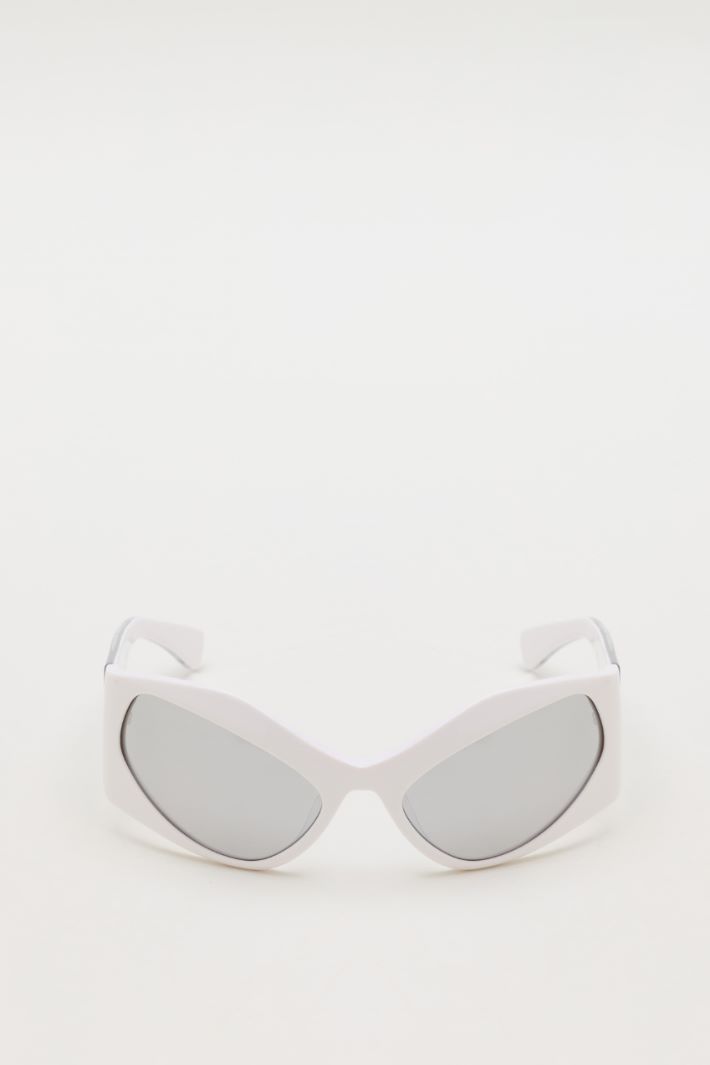 Oversized geometric sunglasses - WHITE - Intrend