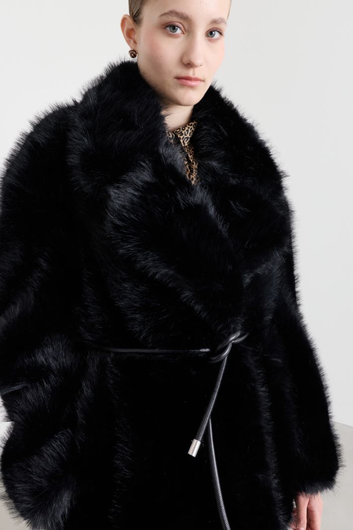 Belted coat - BLACK - Intrend - 3