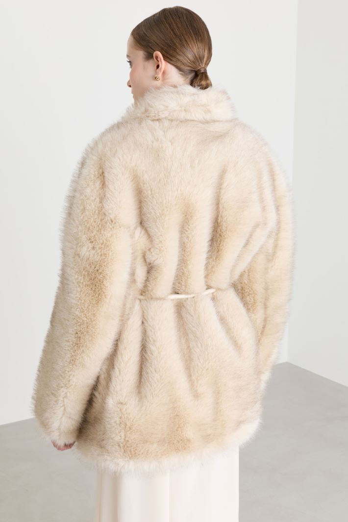 Belted coat - BEIGE - Intrend - 4